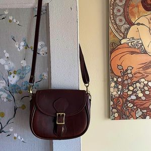 Leather Crossbody Saddle Bag